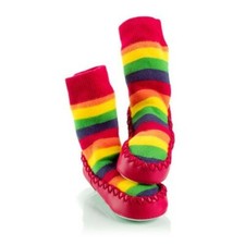 mocc ons baby rainbow coloured slipper socks 6 - 12 Months 