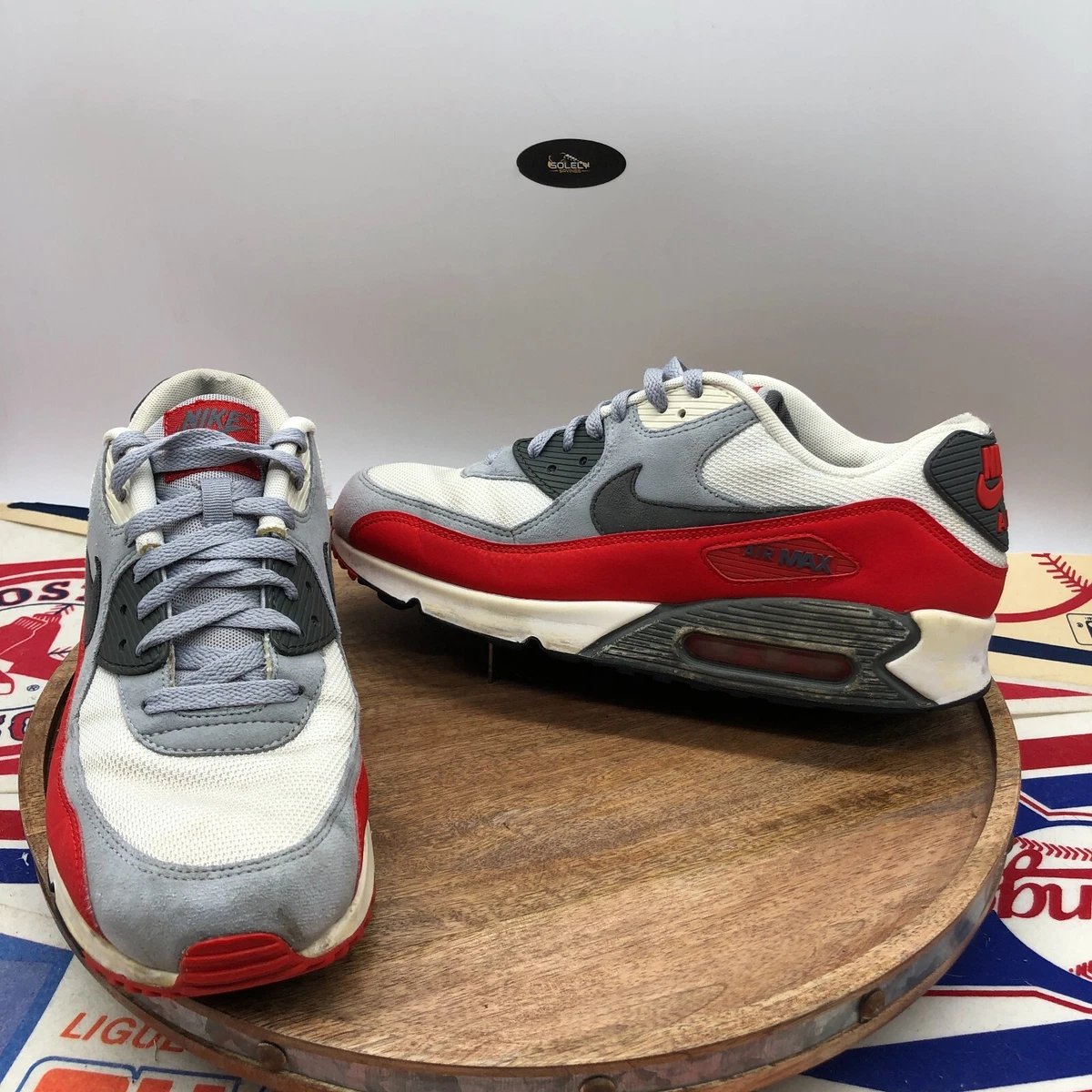 Nike air max 90 essential top white challenge red cool grey