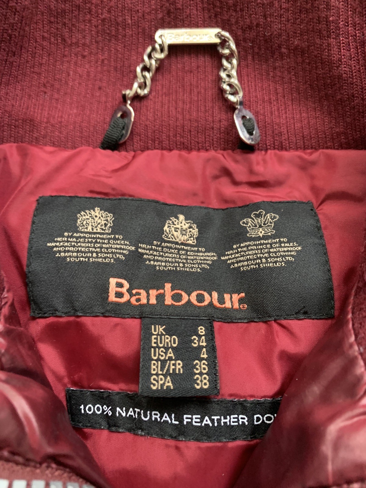 Barbour Heritage Mercury Down Puffer Bomber Red - image 2