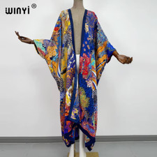 Middle East Autumn 2021  Women Cardigan Loose Long Dress Cocktail Party Boho Max