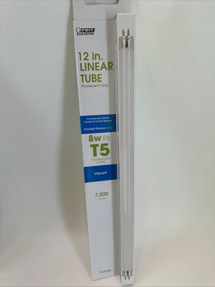 6 Pack Feit Electric Linear Fluorescent Lights Bulb Non-Dimmable T5 8W F8T5/D - Image 2 of 4