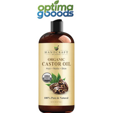 Handcraft Organic Castor Oil 16oz 100 Pure Hair Growth Eyelash Eyebrow Oil.