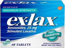ex-lax Maximum Strength Stimulant Laxative Constipation Relief Pills-48 Count