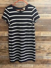 LOFT Striped Short Sleeve Dress Size M Navy White,