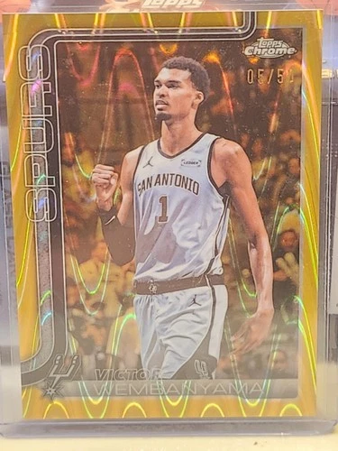 2026 Topps Chrome Update Victor Wembanyama Gold Ray Wave Refractor 5/50 Spurs