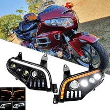 Pair LED Headlight Daytime Running Light For Honda GoldWing GL1800 F6B 2001-2017