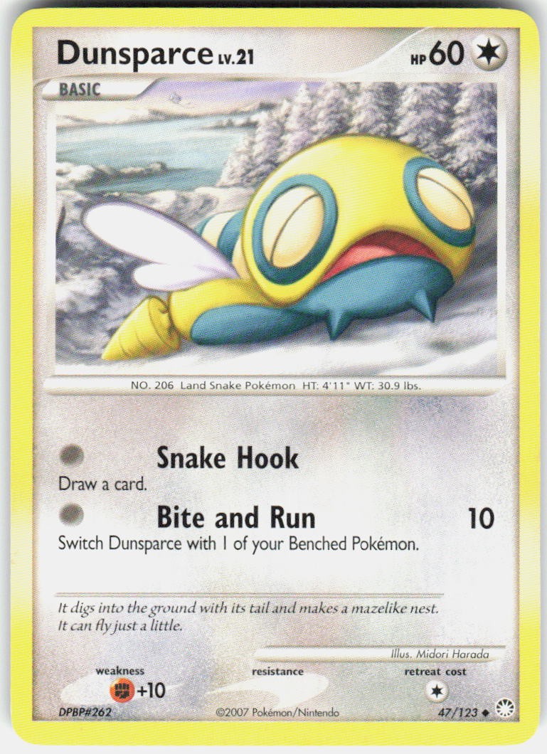 Dunsparce 47/123 Uncommon Mysterious Treasures Pokemon Near Mint