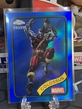 2025 Topps Chrome Marvel Blue Refractor 291/299 Colossus #93