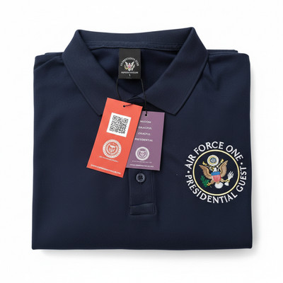 Presidential Seal Air Force One Blue Short Sleeve Presidential Guest Polo Shirt