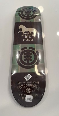 NEW Ralph Lauren Polo Country X Element Skateboard Deck Green Plaid 8 