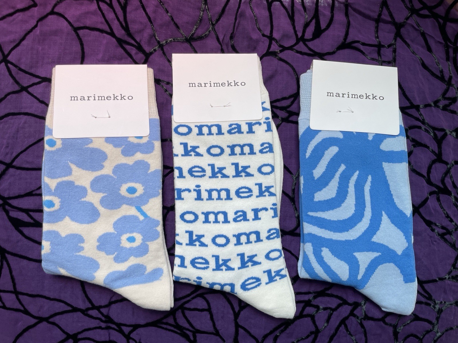 SAOLA Solo 1 sinistra! Calze da donna Marimekko Set di 3 (Unikko) Taglia 37 39 (US 6 8 5)