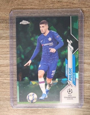 2019-20 Topps Chrome Sapphire UEFA Christian Pulisic #47 Green /75.   USMNT HERO