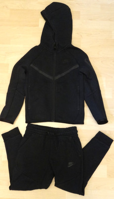 NIKE TECH FLEECE JUNGEN ALTER 8-10 JAHRE SCHWARZ TRAININGSANZUG HOODIE JOGGINGHOSE SET 128-137