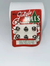 Vintage Criterion Christmas Jingle Bells 6 Bell Card Silver New Old Stock