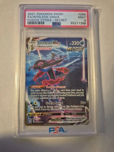 2021 Pokemon Fusion Strike Inteleon VMAX 266/264 Full Art Secret Rare PSA 9