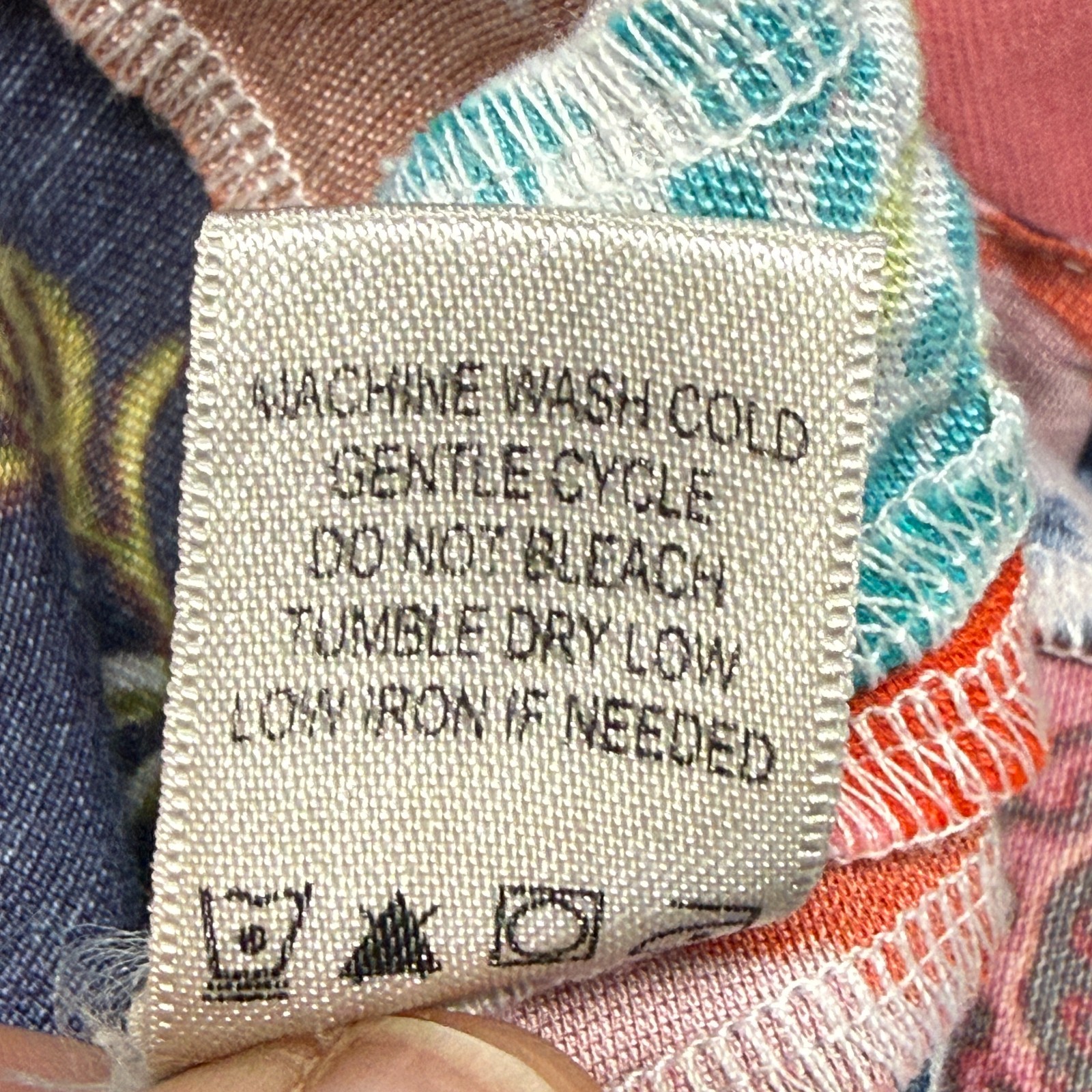 John Mark Top OX=16W Red Blue Patchwork Wire Coll… - image 6