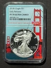 2018-S $1 SILVER AMERICAN EAGLE NGC PF70 Early Releases : G G BRIDGE : 08255