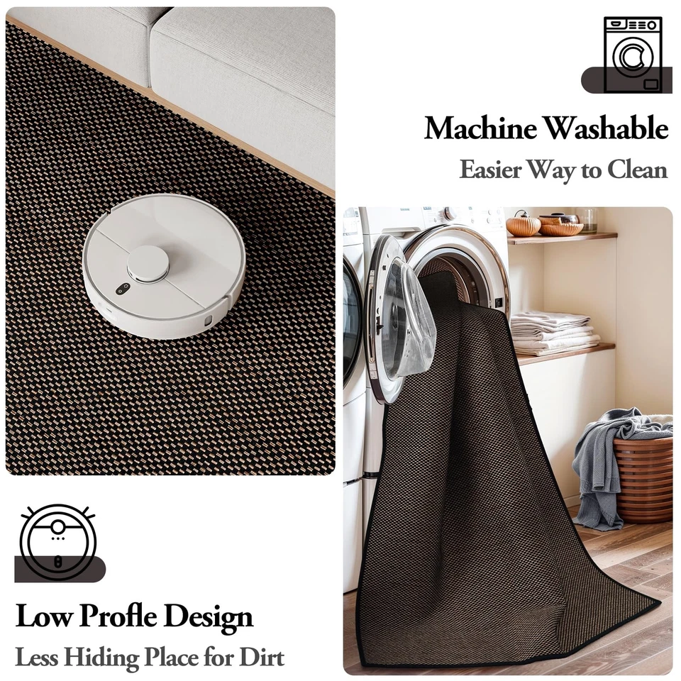 Farmhouse Washable Kitchen Runner Rug, 2x5 Rug Runner Rubber Backed Non Slip ... - Image 3 of 4