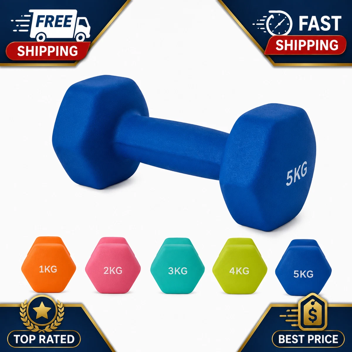 Anko Anti Slip Dumbbells Exercise Home Gym Weightlifting Dumbbell Yoga Fitness