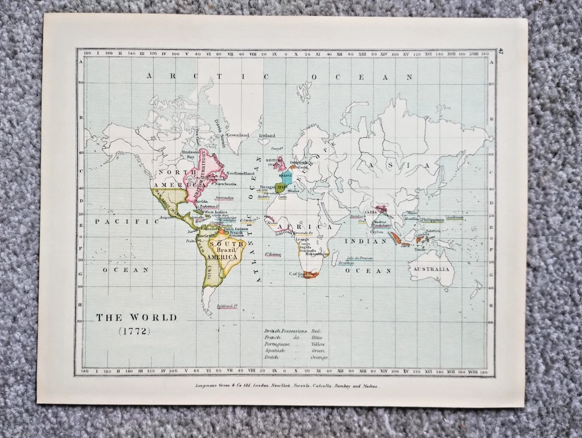 No.536『（英文）フィリップス版 携帯用世界地図』1923（大正12）年 Preços baixos em Antigo Original de Mapas e Atlas Mundial 1920