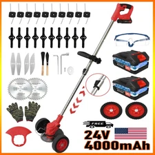Cordless Electric Grass String Trimmer Lawn Edger Weed Wacker Cutter 2 BatteryUS