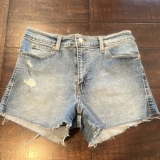 Signature by Levi Strauss Heritage High-Rise Cut Off Denim Shorts Blue Size 4