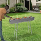 Large Portable Folding Charcoal BBQ Grill Stainless Steel Camping Picnic Cooking