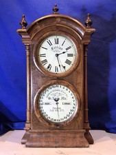 1876 ANTIQUE USA SETH THOMAS FASHION.STRIKES CALENDAR DOUBLE DIAL CLOCK