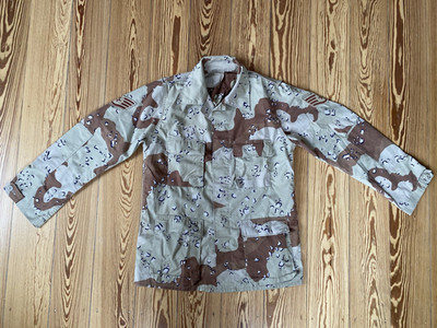 1980s US Army Shirt 6C Chocolate Chip Desert Storm Camo M Long