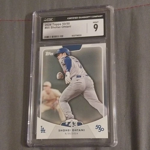 Topps 2024 50/50 Shohei Ohtani Los Angeles Dodgers CGC 9 Mint Card #85