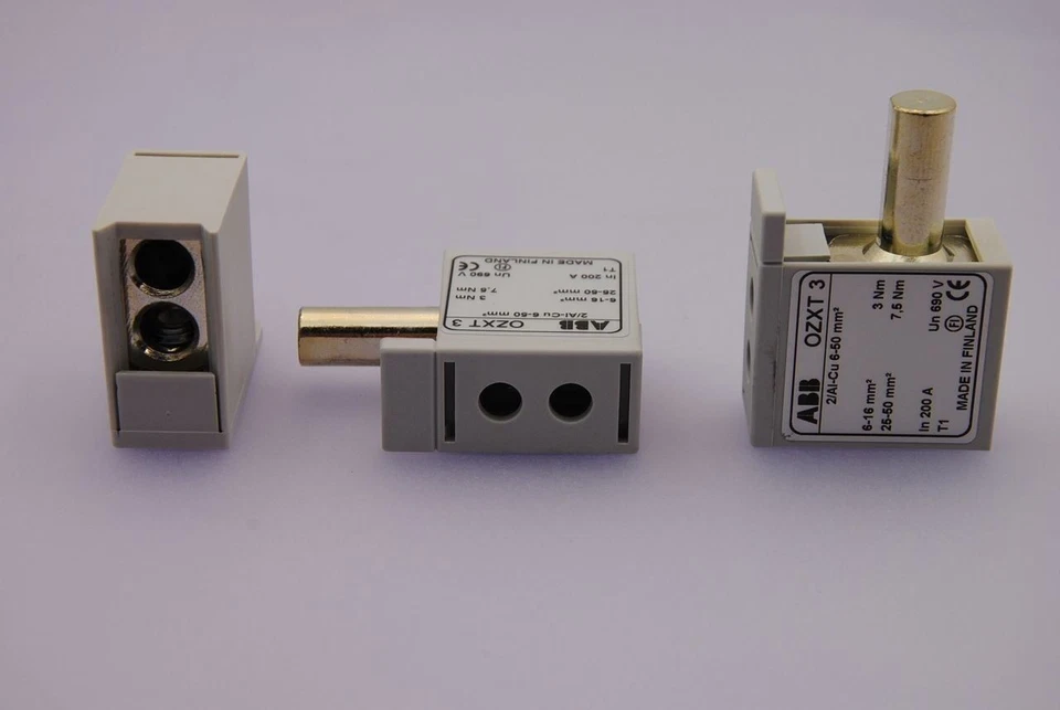 3x ABB 1SCA022639R0720 OZXT3 Terminal Set Clamps Breaker Expander 1 to 2 1/0 AWG - Image 3 of 4