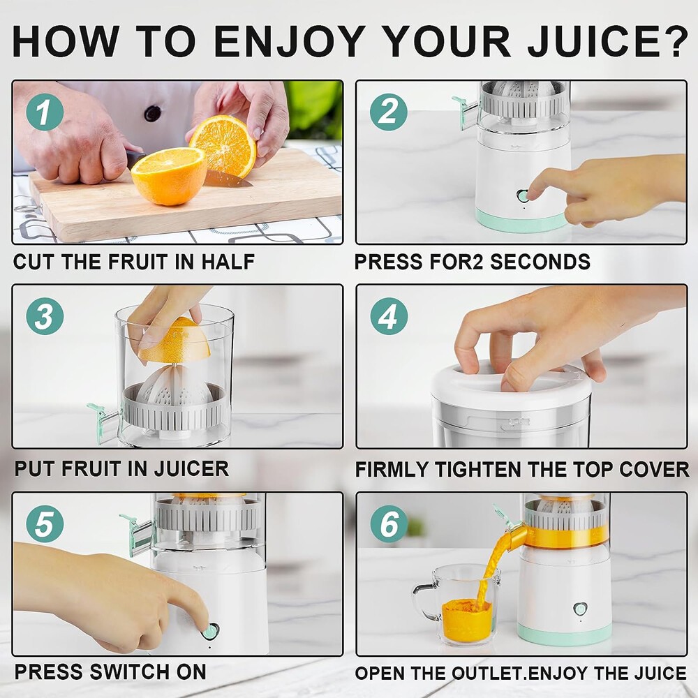 Rechargeable Electric Juicer Fruit Blender Juice Extractor Citrus Machine New