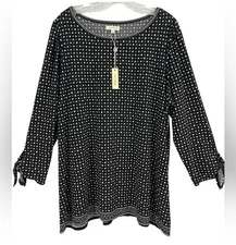 Max Studio Black and White Tunic - Size 1X