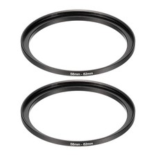 58mm Male 62mm Female Step Up Rings Adapter 2 Pcs for ND IR DSLR, Black