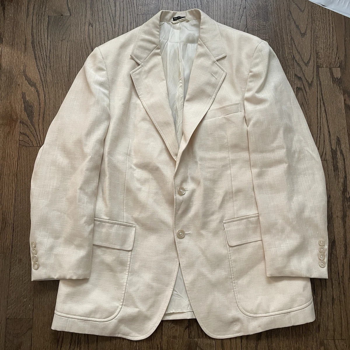 ジャケット・アウター 80s 90s EURO linen tailored jacket beige Beige Linen Button up Jacket Blazer | Spring Summer Light Jacket