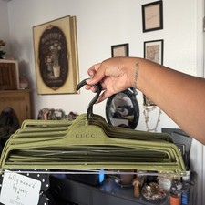 Gucci Olive Green Velvet Flocked Hangers Set of 9