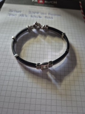 Baraka Armband 18K Weißgold/Kautschuk mit Diamant Herrenarmband Damenarmband