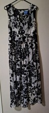 Simply Vera Vera Wang Floral Print Sleeveless Dress Women's Size XL Black White