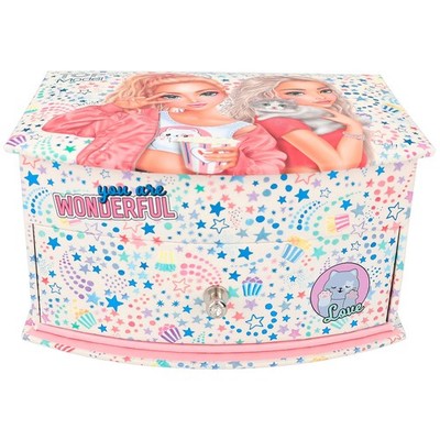 Depesche 12436 TOPModel Cutie Star Small Pink Jewellery Box with Mirror and Hing
