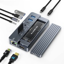 USB C docking station with HDMI ethernet and storage