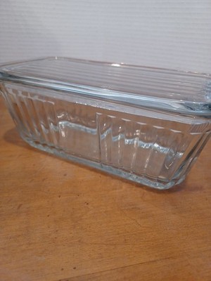 Anchor Hocking 1932 Vintage Design Ribbed Refrigerator Dish Lid Rectagle 8.5x4.5