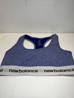 New Balance Blue S Womens Activewear Sports Bra Sleeveless Racerback  Heather
