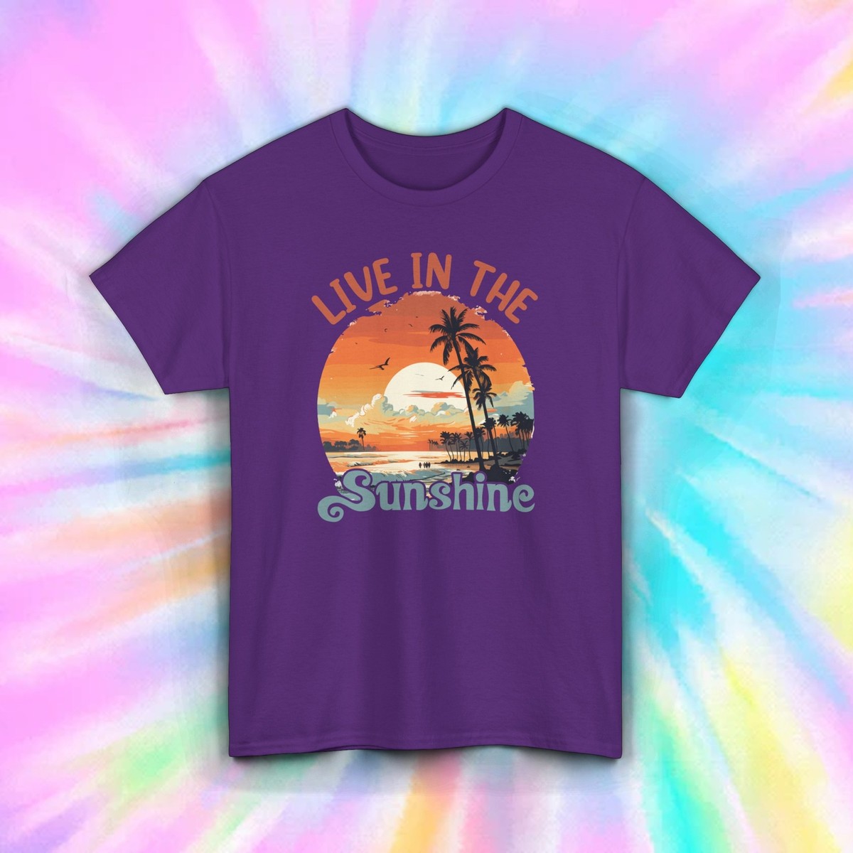 Live in the Sunshine T-Shirt | Vintage Beach Sunset Graphic Tee