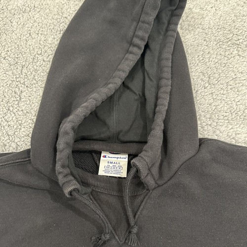 Champion Black Pullover Hoodie Script Logo Size Small - Picture 3 of 7