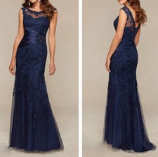 Royal Blue Mother Of The Bride Dresses Mermaid Beaded Lace Long Evening Gowns