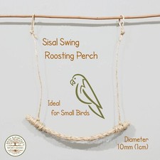Small All-Natural Sisal Rope Roosting Perch Swing for Small Birds Parrotlets
