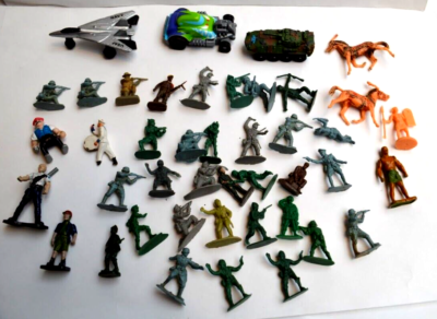 Lot De Soldats Plastique Indiens - Échelle 1/32ème (env. 5 Cm) - Occasion - Réf 10G
