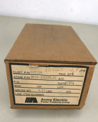 Acme Electric Power Supply 12V 4.8A 0010-101165-01 -- NEW NIB