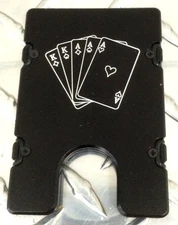 Billet Vault Aluminum Wallet,RFID protection, Black anodized, Cards, Full House