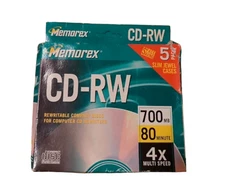 Memorex CD-RW 700mb 80 minute 4x Multi Speed 4 pack